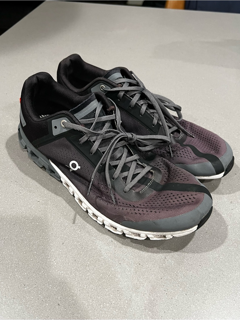 On Running Men’s Athletic Sneakers in Dark Gray and Black